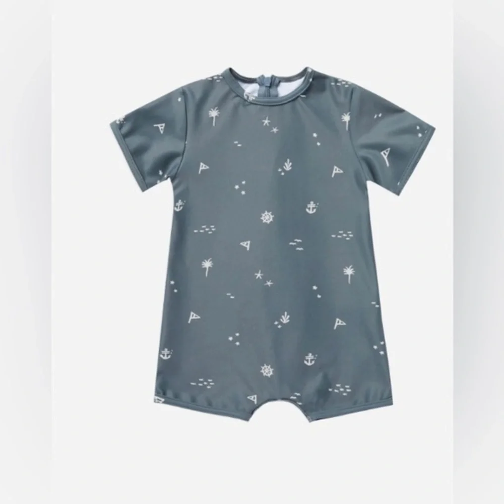 Little Angels Baby Rash Guard Swimsuit 6-9M UPF 50 Nautical One Piece
